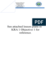 See Attached Lesson Plans in KRA 1 Objective 1 For Reference