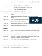 01 January Fixture List