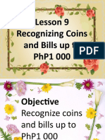 Lesson 9 Recognizing Coins and Bills Up To Php1 000