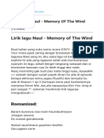 Lirik Lagu Naul - Memory of The Wind PDF