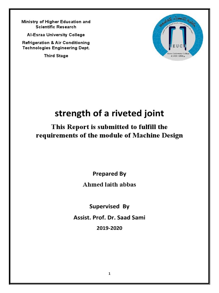 Strength Analysis of Riveted Joints | PDF | Rivet | Stress (Mechanics)