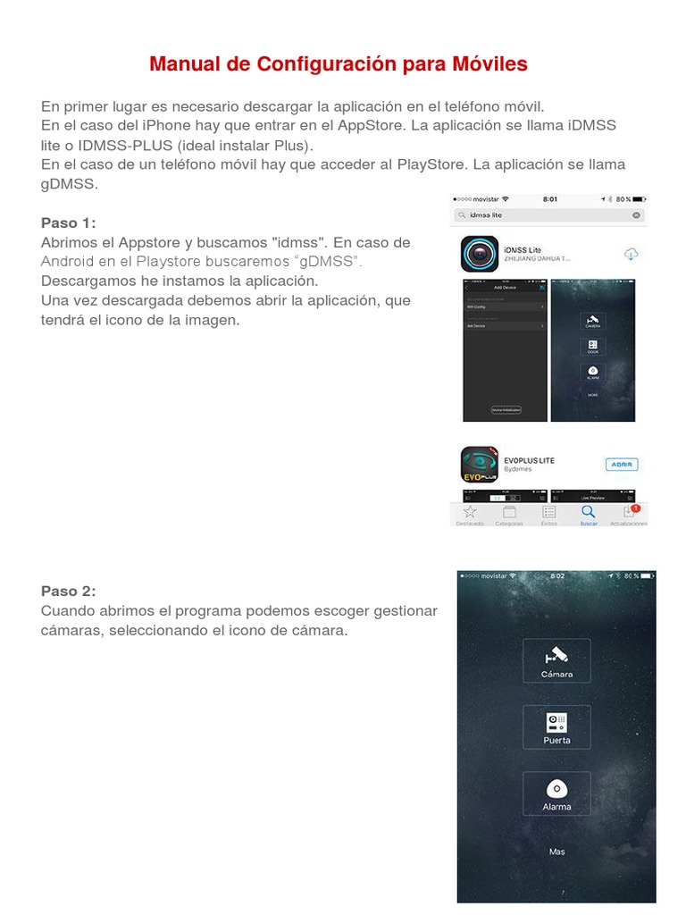 Configuración de DMSS en Móviles | PDF | App Store (I Os) | Yo telefono