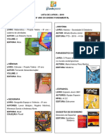 Lista de livros para o 8o ano do ensino fundamental