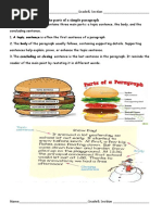 Name - Grade& Section - Q1, Week 1 Recognize The Parts of A Simple Paragraph