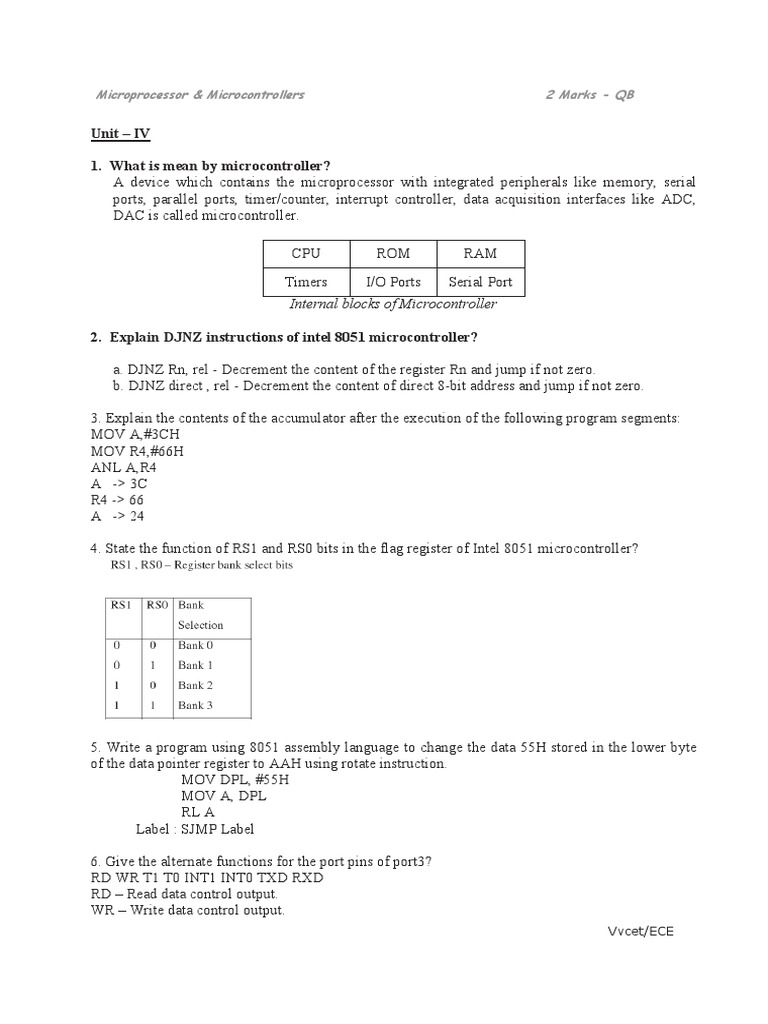 8051 Microcontroller Overview and Programming | PDF | Microcontroller ...