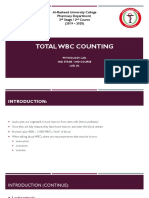 Total WBC Counting: Al-Rasheed University College Pharmacy Department 2 Stage / 2 Course (2019 - 2020)
