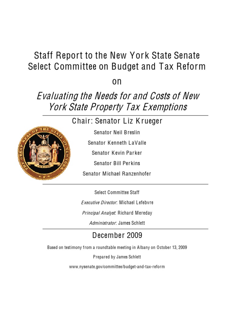 Property Tax Exemption Report Nonprofit Organization Tax Exemption