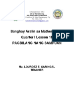 Banghay Aralin Sa Math I Aralin 18 HIS PDF