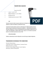 Transmisor de Presión para Líquidos