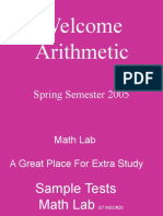 Math Lab Tutoring Spring 2005 Schedule