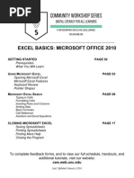 Excel Basics: Microsoft Office 2010: Prerequisites What You Will Learn