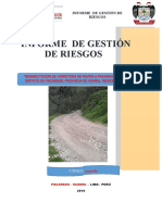 INFORME DE GESTION DE RIESGO- PISTAS Y VEREDAS