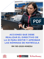 Acciones Del Directivo IE para Emitir y Aprobar Nominas de Matricula PDF