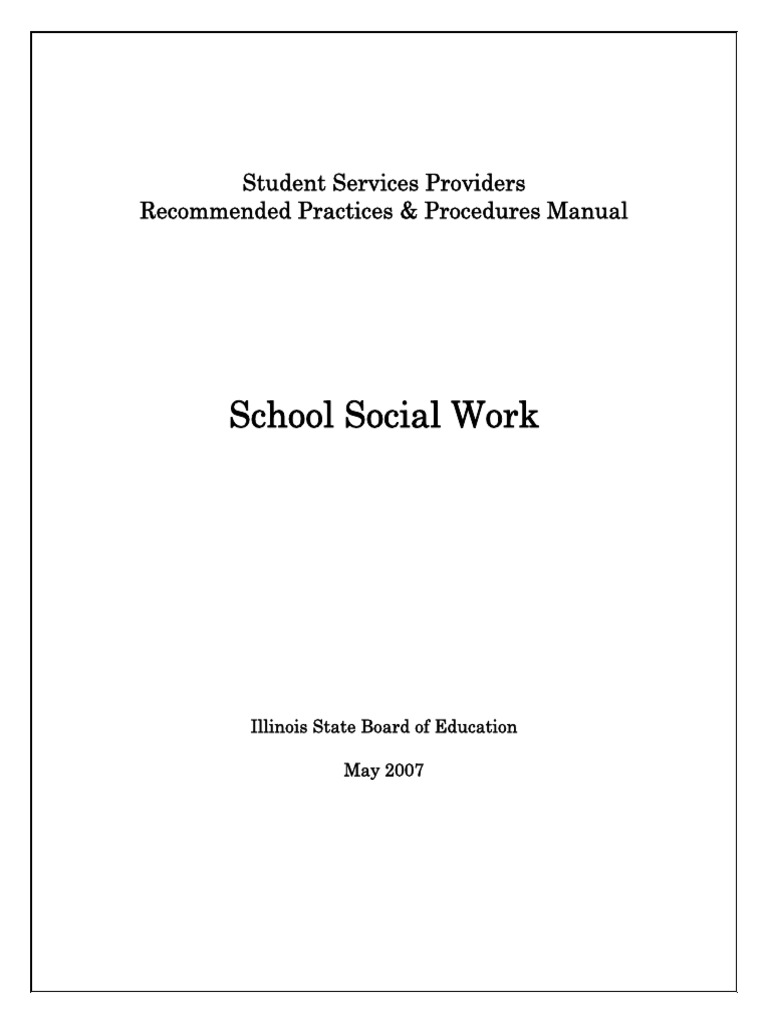 School Social Work Manual PDF PDF Social Work Needs Assessment