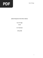 Quality Management of The Software Industry: Gary M. Griggs