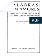 Palabras Son Amores. Límites y Horizontes Del Diálogo Humano-JM Cabodevilla PDF