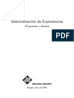 Sistematizacion de Experiencias, Propuestas y Debates PDF