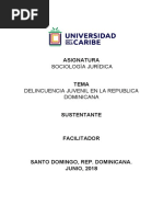 Delicuencia Juvenil en La Republica Dominicana 2015-2016