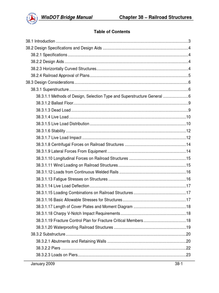 Wisdot Bridge Manual Chapter 38 Railroad Structures PDF Track