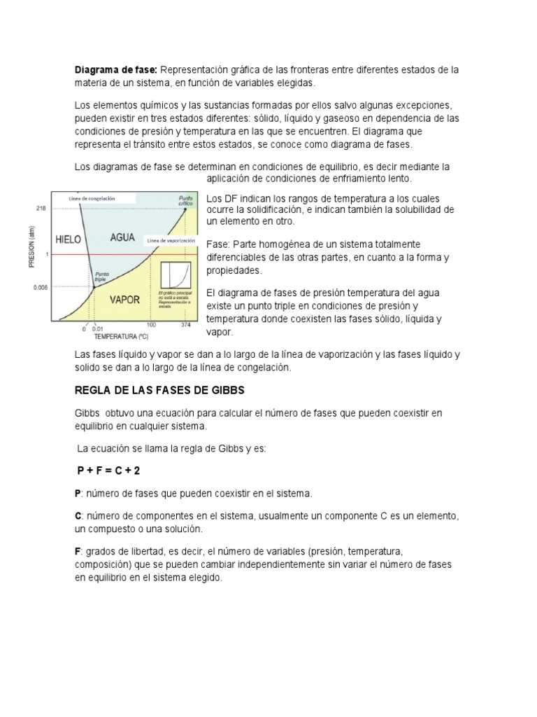 Diagramas de Fases | PDF | Fase (materia) | Diagrama de fases