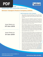 Shriram Transport Finance Company Limited NCD T3 Product Note 2019