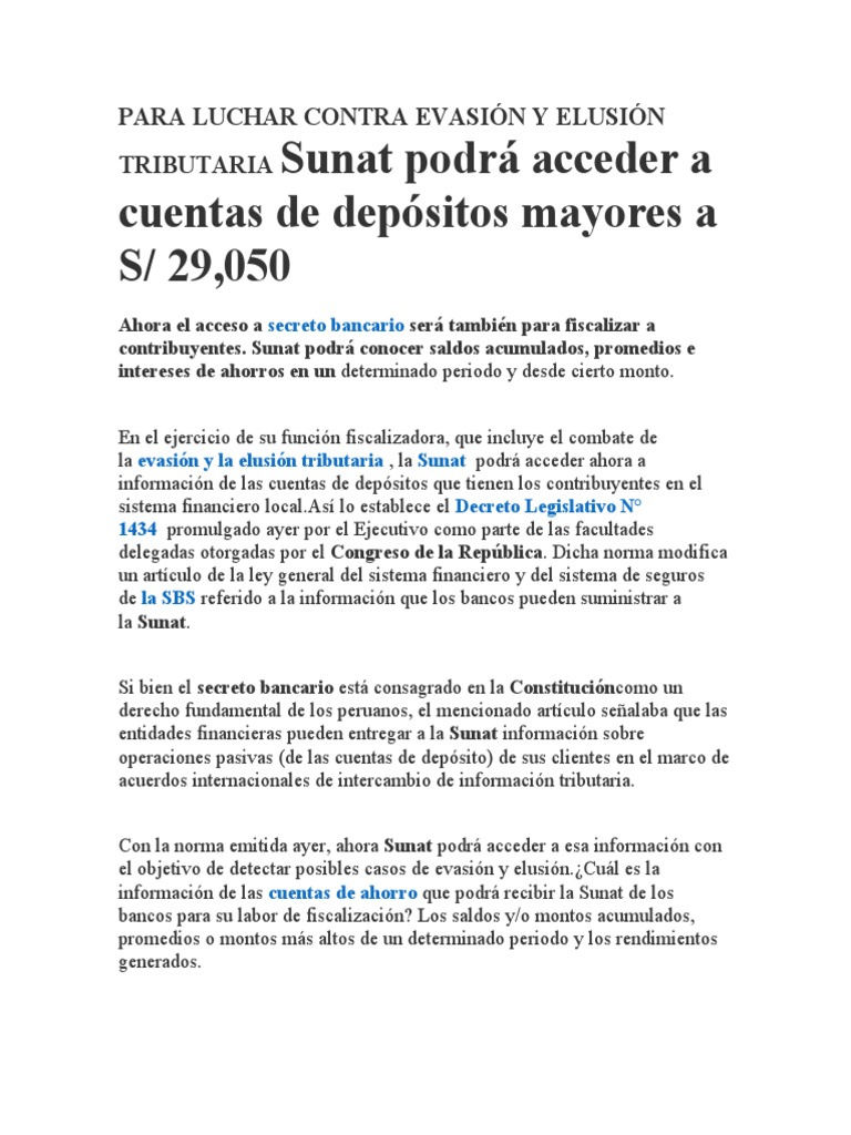 Sunat | PDF | Finanzas y dinero | Ciencias sociales
