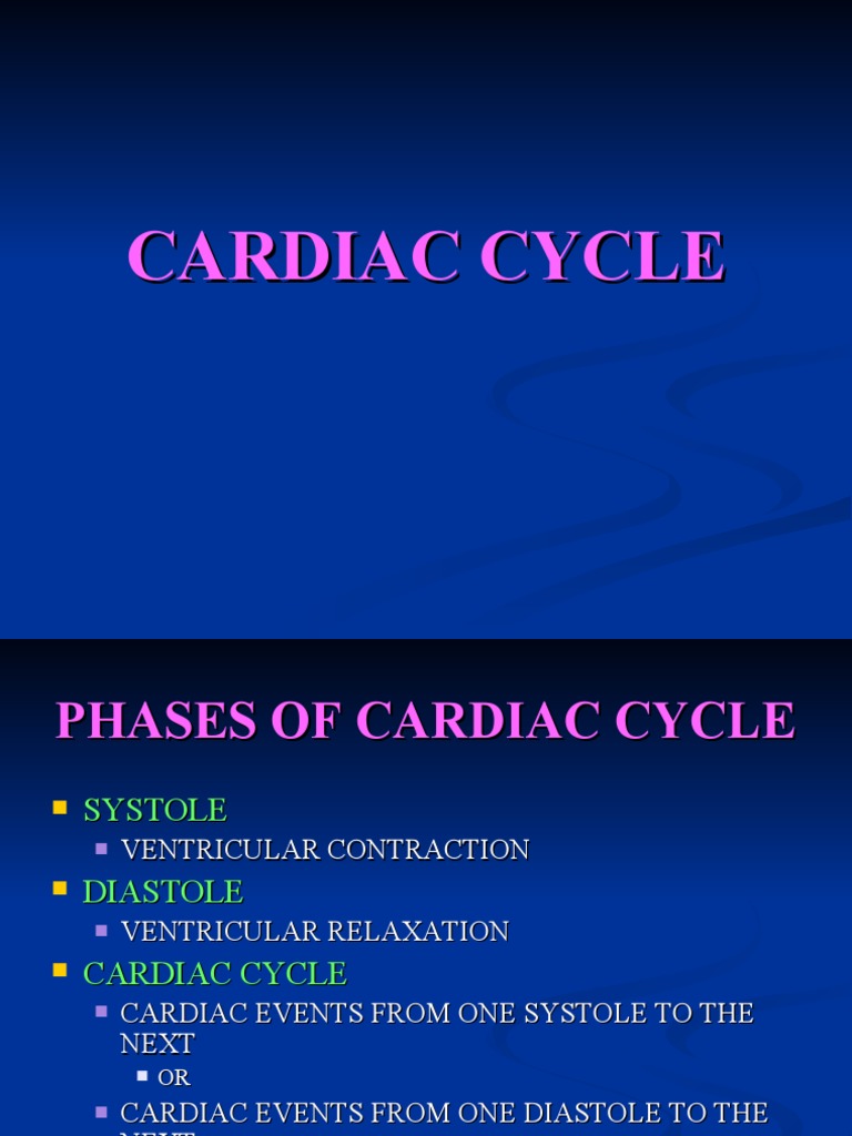 CARDIAC CYCLE Complete Lecture | PDF | Diastole | Heart