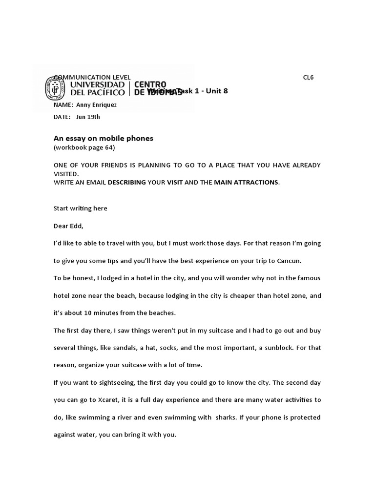 Writing Task 1 Template CL6 | PDF