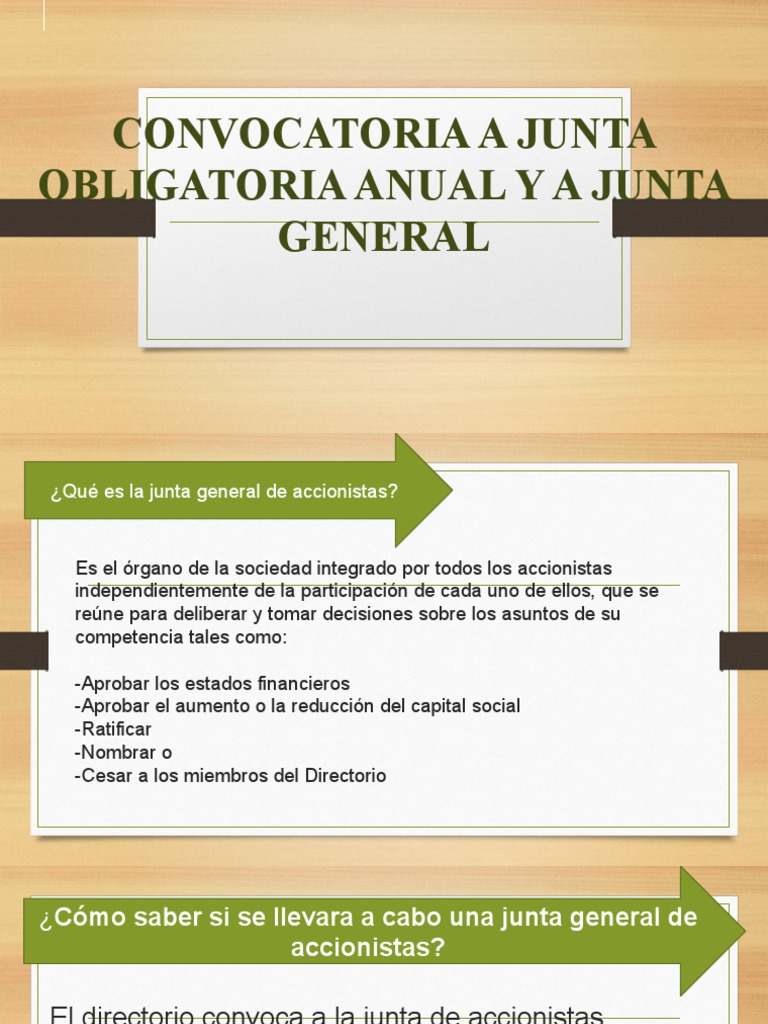 Convocatoria A La Junta General de Accionistas | PDF | Gobierno | Justicia