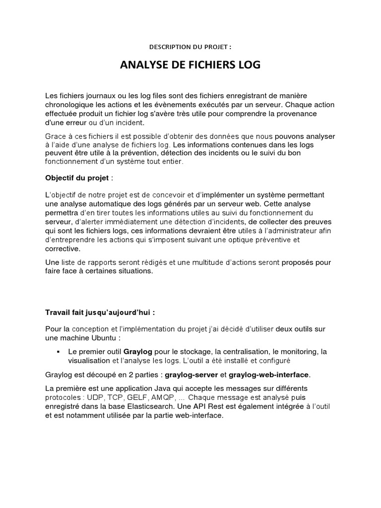 Analyse Automatique des Fichiers Log | PDF | Serveur (Informatique ...
