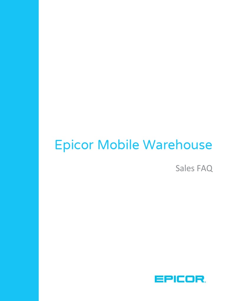 Epicor Mobile Warehouse Internal FAQ PDF Mobile Device Google Play