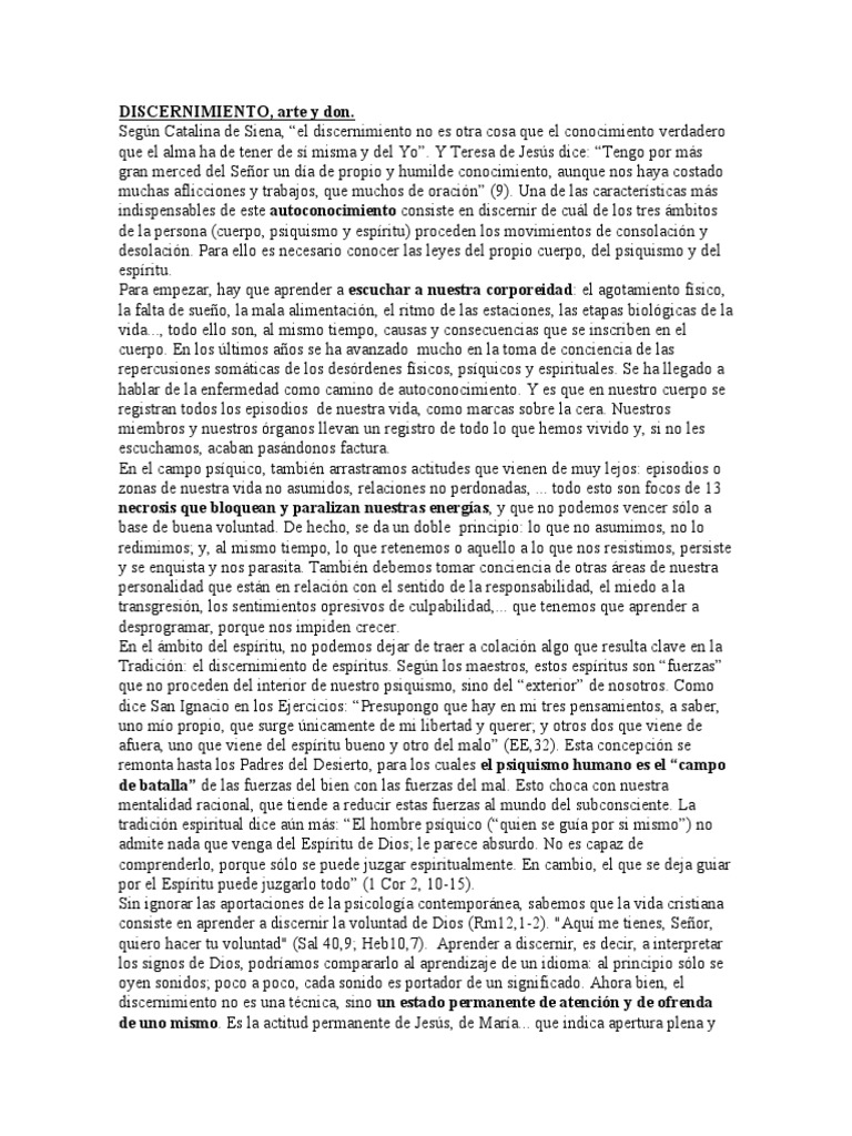 Discernimiento: Arte y Don Espiritual | PDF | Felicidad | Psique ...