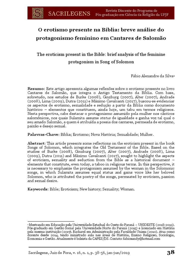 Erotismo e Protagonismo Feminino na Bíblia | PDF | Davi | Bíblia
