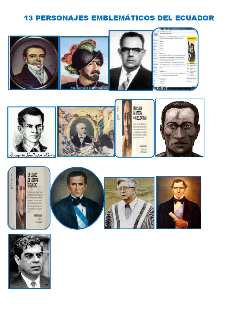 13 Personajes Emblemáticos Del Ecuador PDF