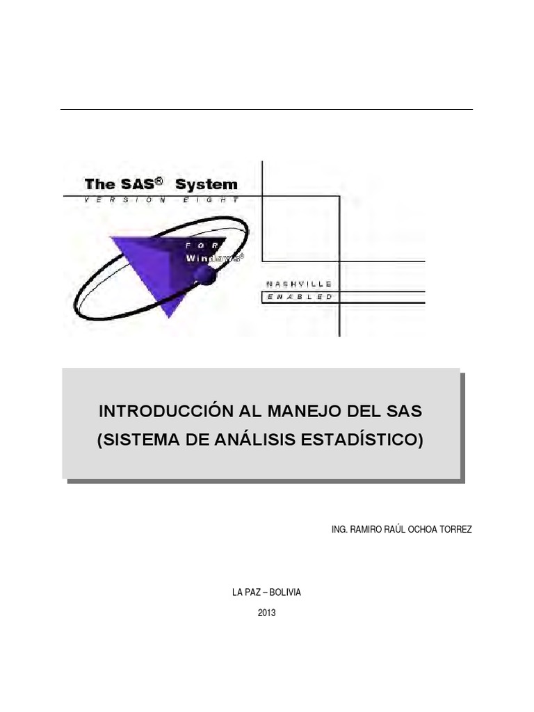 Manual SAS-Ramiro Ochoa | PDF | Análisis de variación | Archivo de  computadora