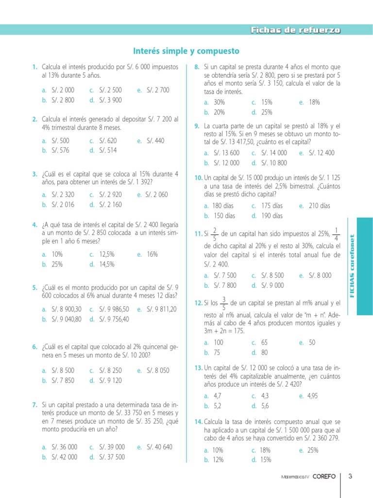 Ejercicios de Interés Simple y Compuesto | PDF | Business