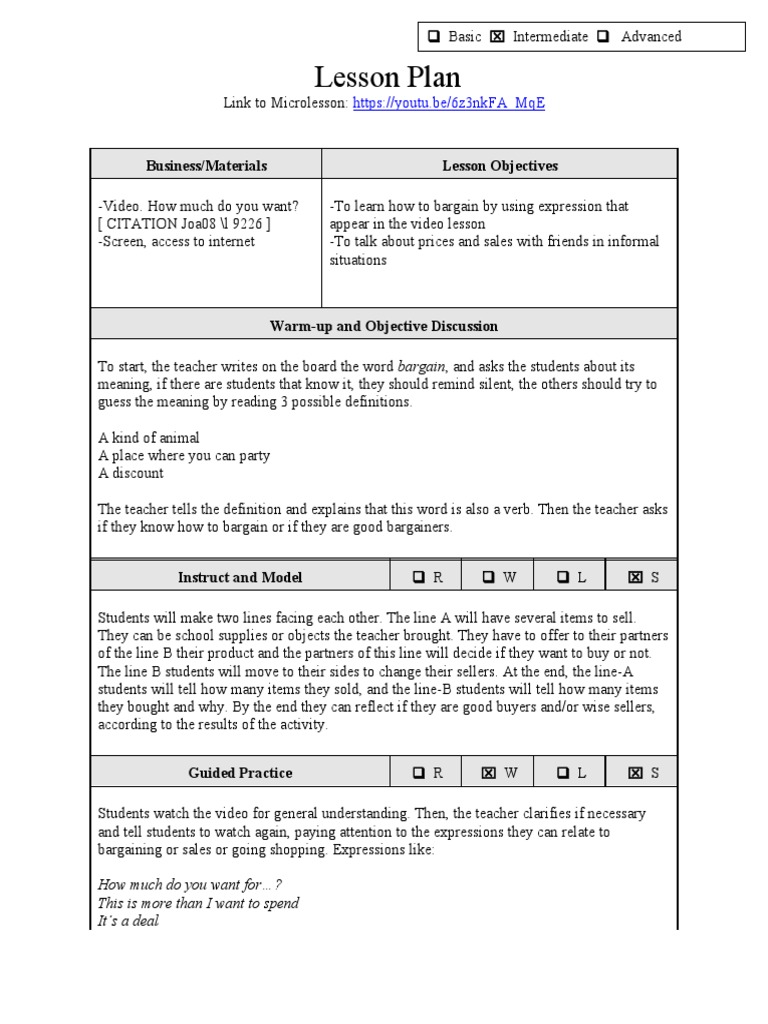 Edited Listeningspeaking Lesson Plan With Technology Pdf