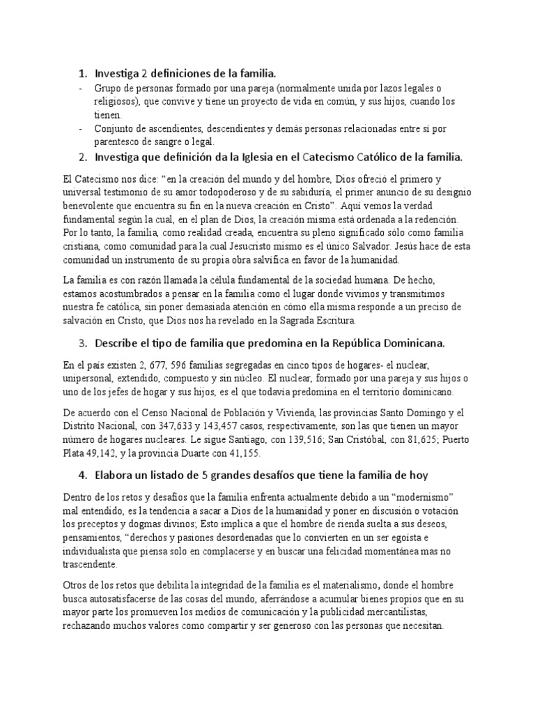 La familia cristiana en la actualidad | PDF | Familia | Cristo (título)