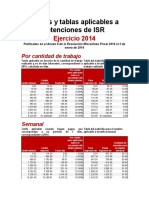 Tarifas y Tablas Aplicables A Retenciones de ISR