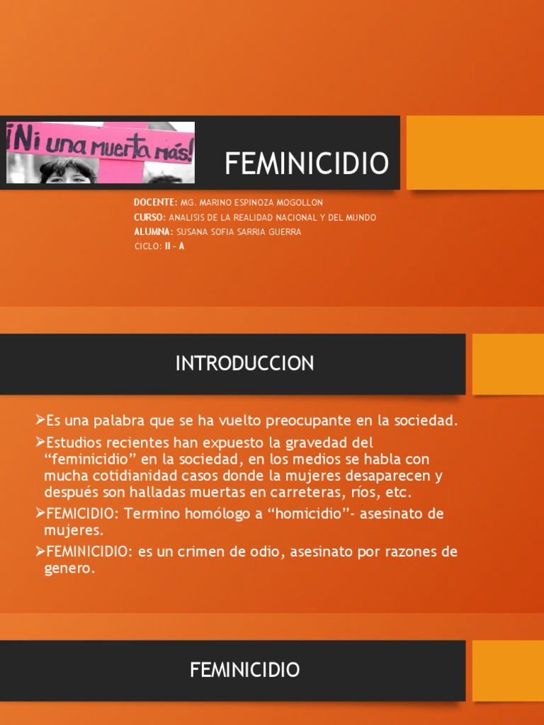 Feminicidio: Causas y Consecuencias | PDF | La violencia contra las ...