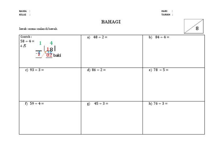 Soalan Matematik Pembahagian | PDF