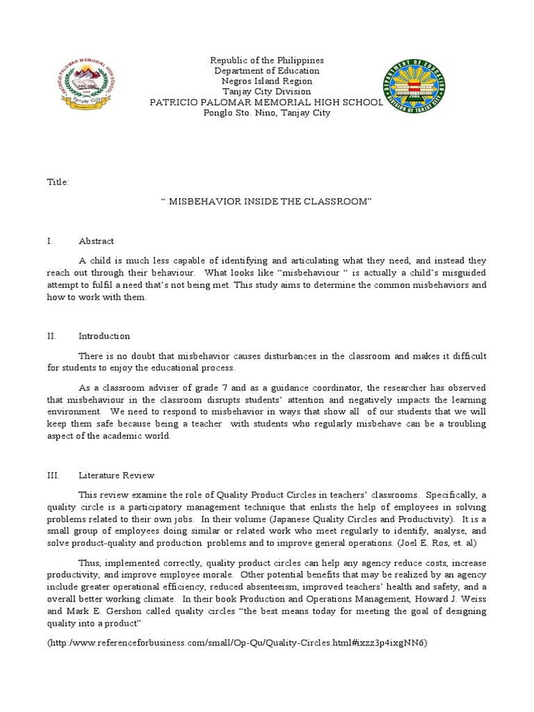 action-research-on-students-misbehavior-in-class-pdf-classroom