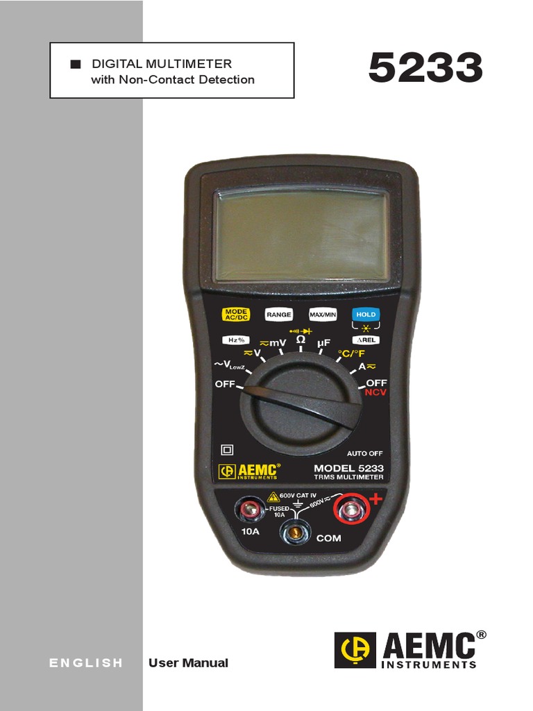 AEMC 5233 Manual | PDF | Electrical Impedance | Alternating Current