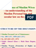 Maintenance of Muslim Wives: - An Understanding of The Muslim Personal Law and Secular Law On The Point
