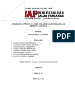 Analísis Del Artículo 11 de La Dudh - Derechos Humanos y Jurisdiccion Internacional PDF