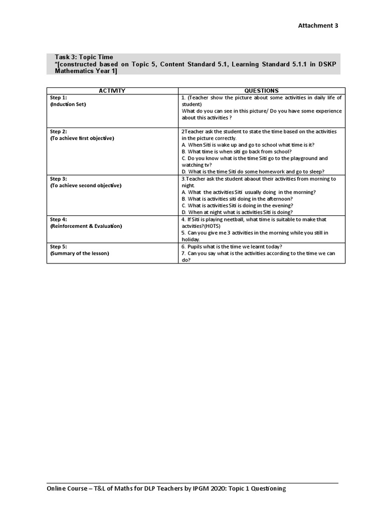 Teaching Time Concepts for Year 1 | PDF | Behavior Modification ...