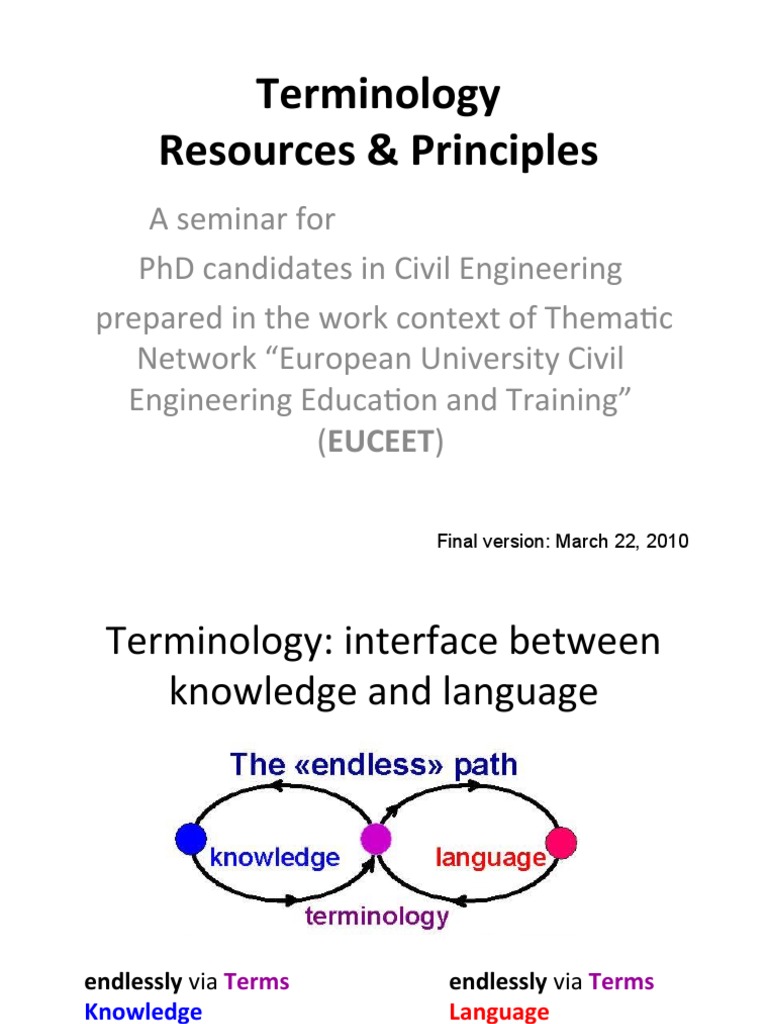 Terminology Principles for Civil Engineering | PDF | Concept | Bridge