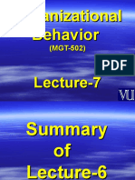 Organizational Behaviour - MGT502 Power Point Slides Lecture 7.ppt