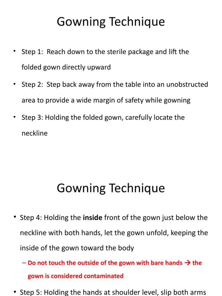Gowning Technique | PDF | Hand | Glove