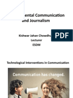 Environmental Communication and Journalism: Kishwar Jahan Chowdhury Lecturer Esdm